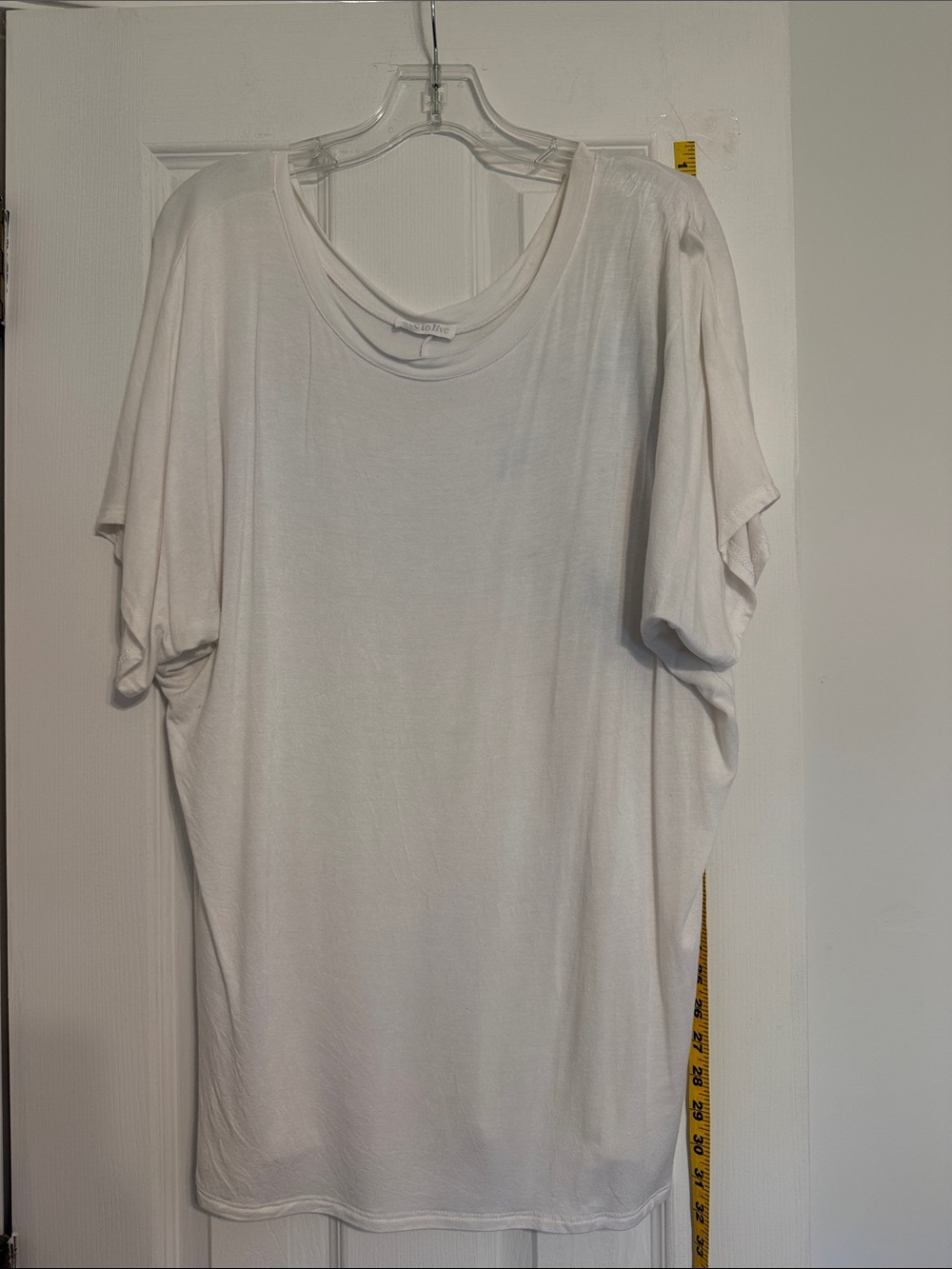 Everyday Draped White Short Sleeve Tee